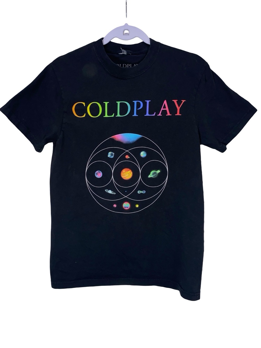Coldplay Music of the Spheres Live 2025 World Tour Graphic T-Shirt Black Small